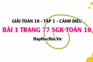 Giải bài 1 trang 77 Toán 10 Tập 1 SGK Cánh Diều